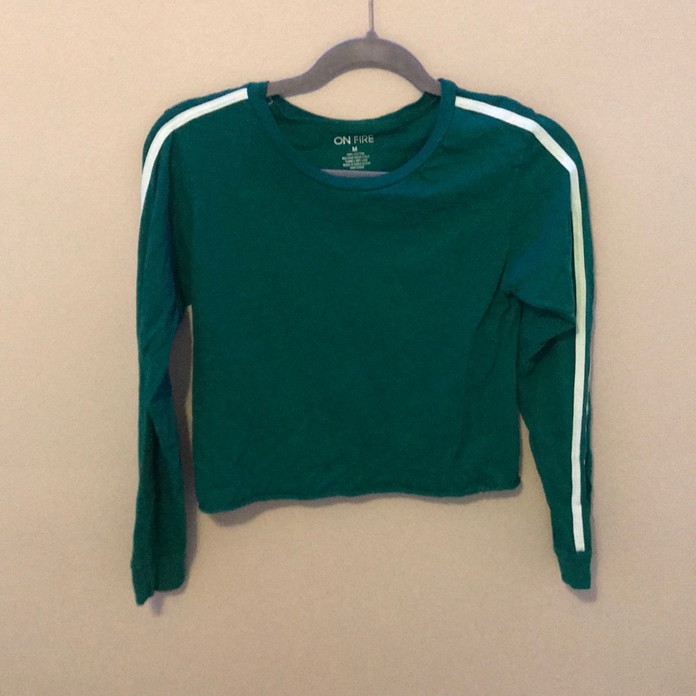 green and white long sleeve top hardly worn